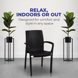 Petals Atlantis 100% Virgin Plastic Arm Chair For Home & Garden