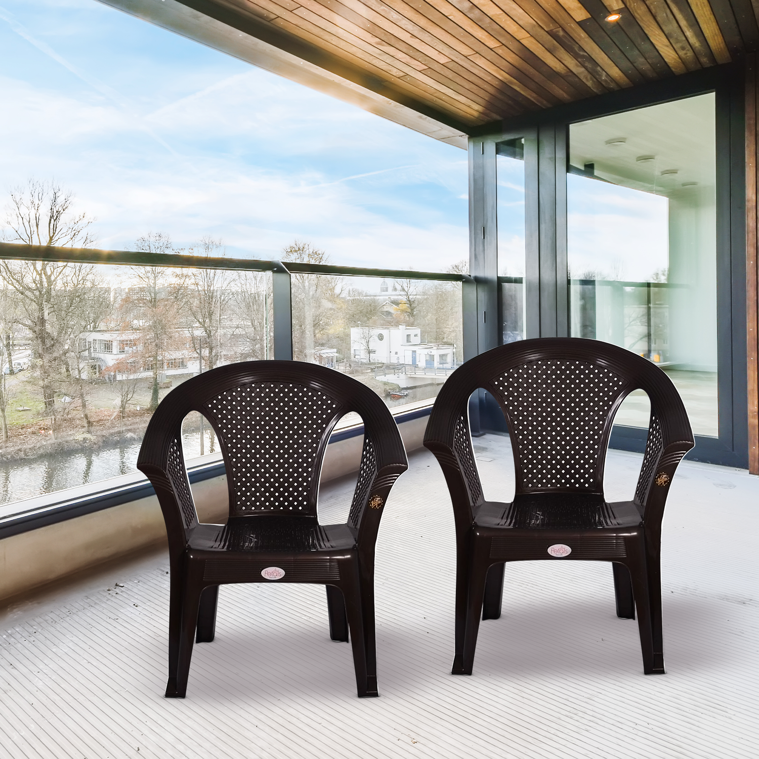 Petals Crystal 100% Virgin Plastic Arm Chair For Home & Garden