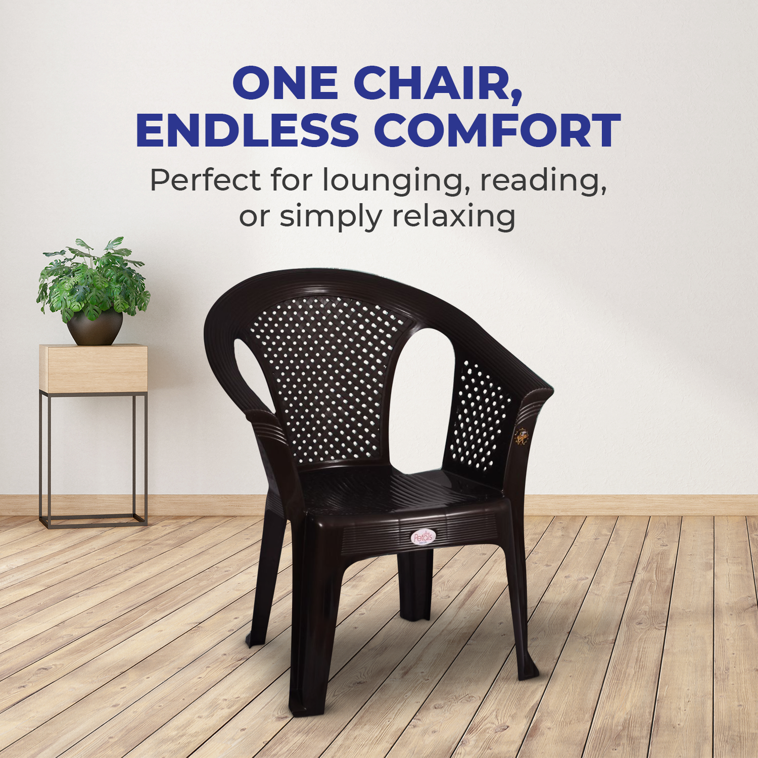 Petals Crystal 100% Virgin Plastic Arm Chair For Home & Garden