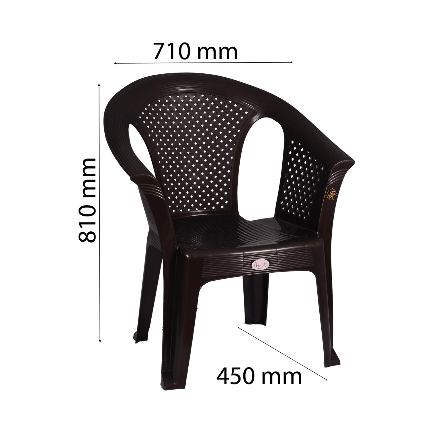 Petals Crystal 100% Virgin Plastic Arm Chair For Home & Garden