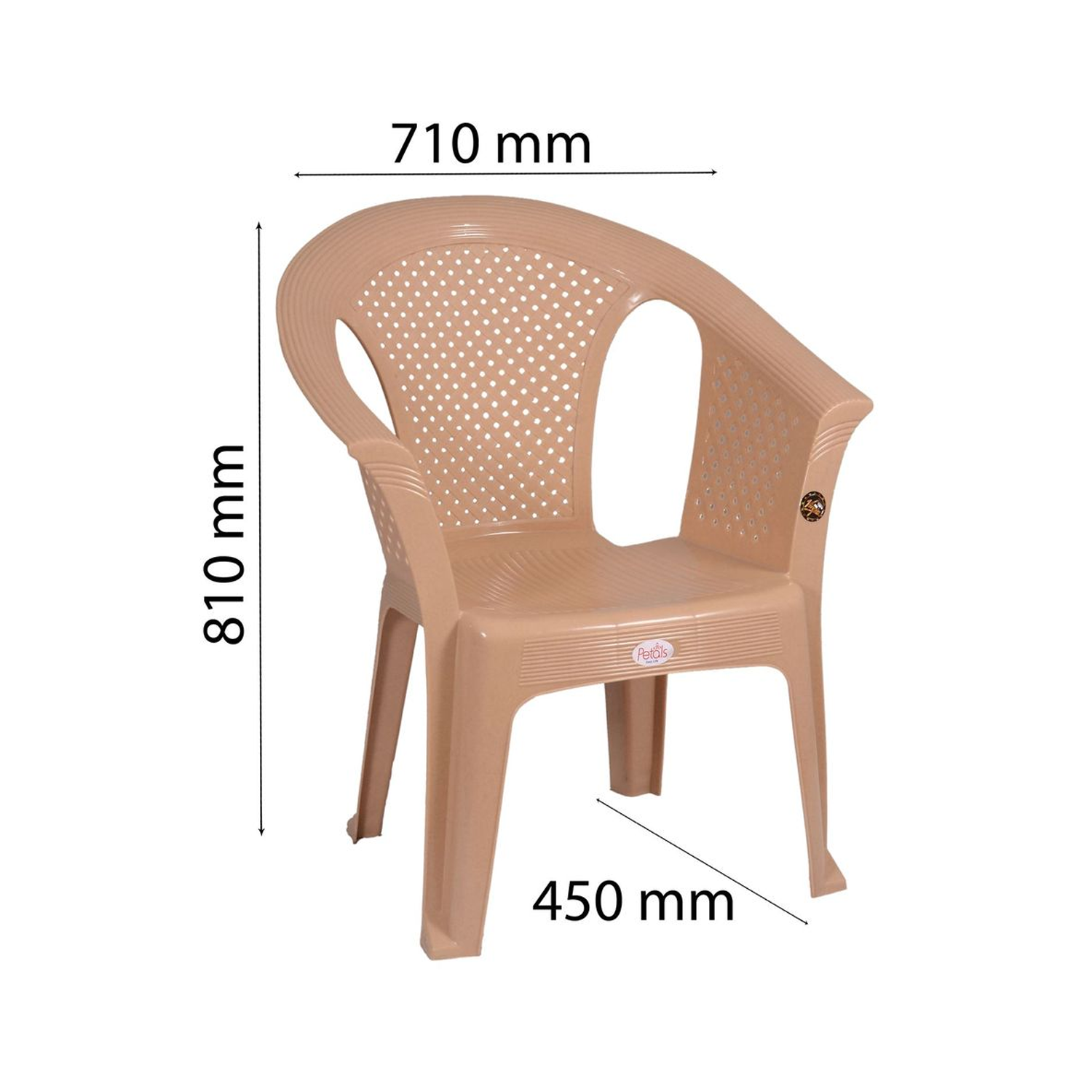 Petals Crystal 100% Virgin Plastic Arm Chair For Home & Garden