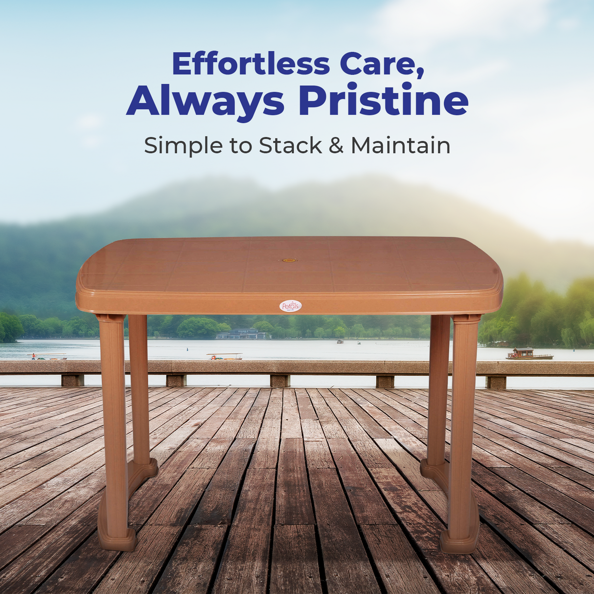 Petals Desire 100% Virgin Plastic Four Seater Dining Table
