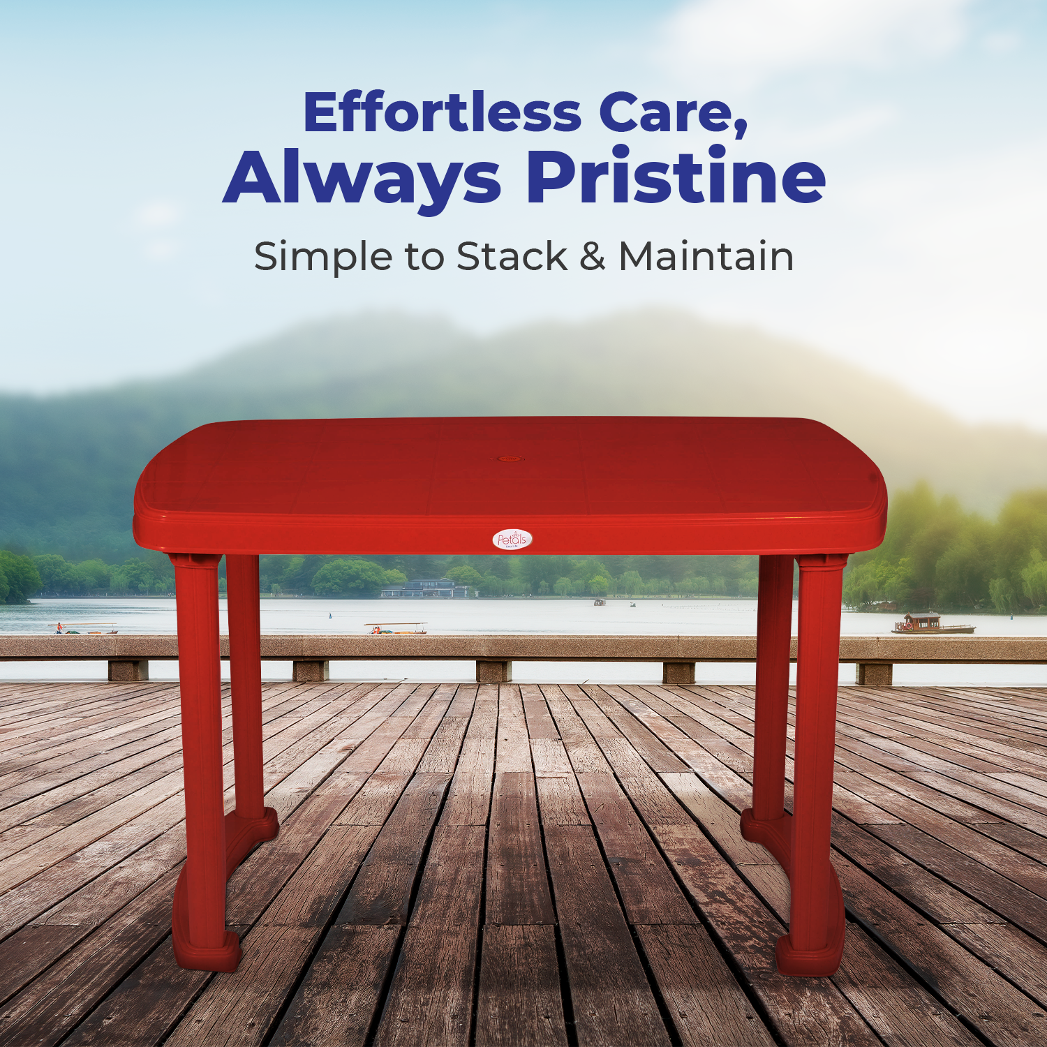 Petals Desire 100% Virgin Plastic Four Seater Dining Table