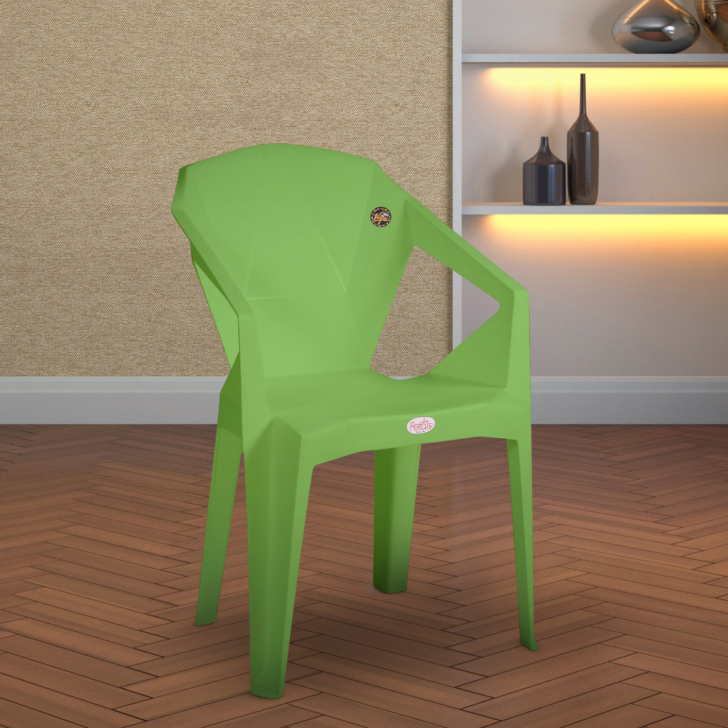 Petals Nakshatra 100% Virgin Plastic Arm Chair For Home & Garden