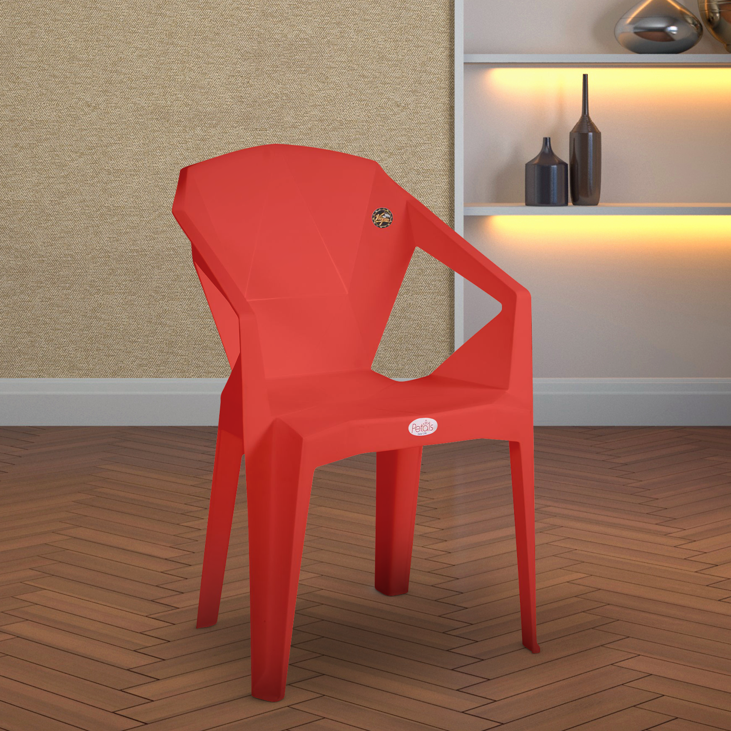 Petals Nakshatra 100% Virgin Plastic Arm Chair For Home & Garden