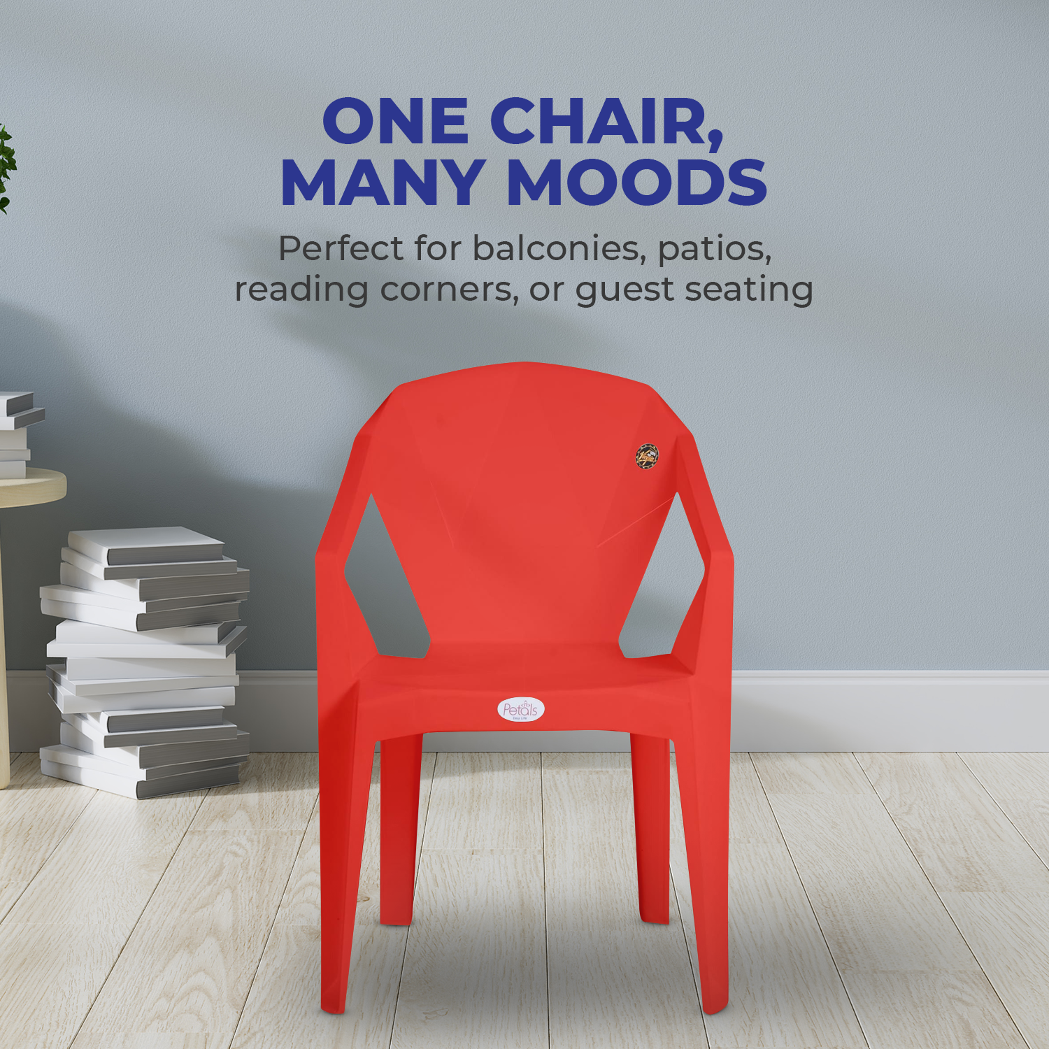 Petals Nakshatra 100% Virgin Plastic Arm Chair For Home & Garden