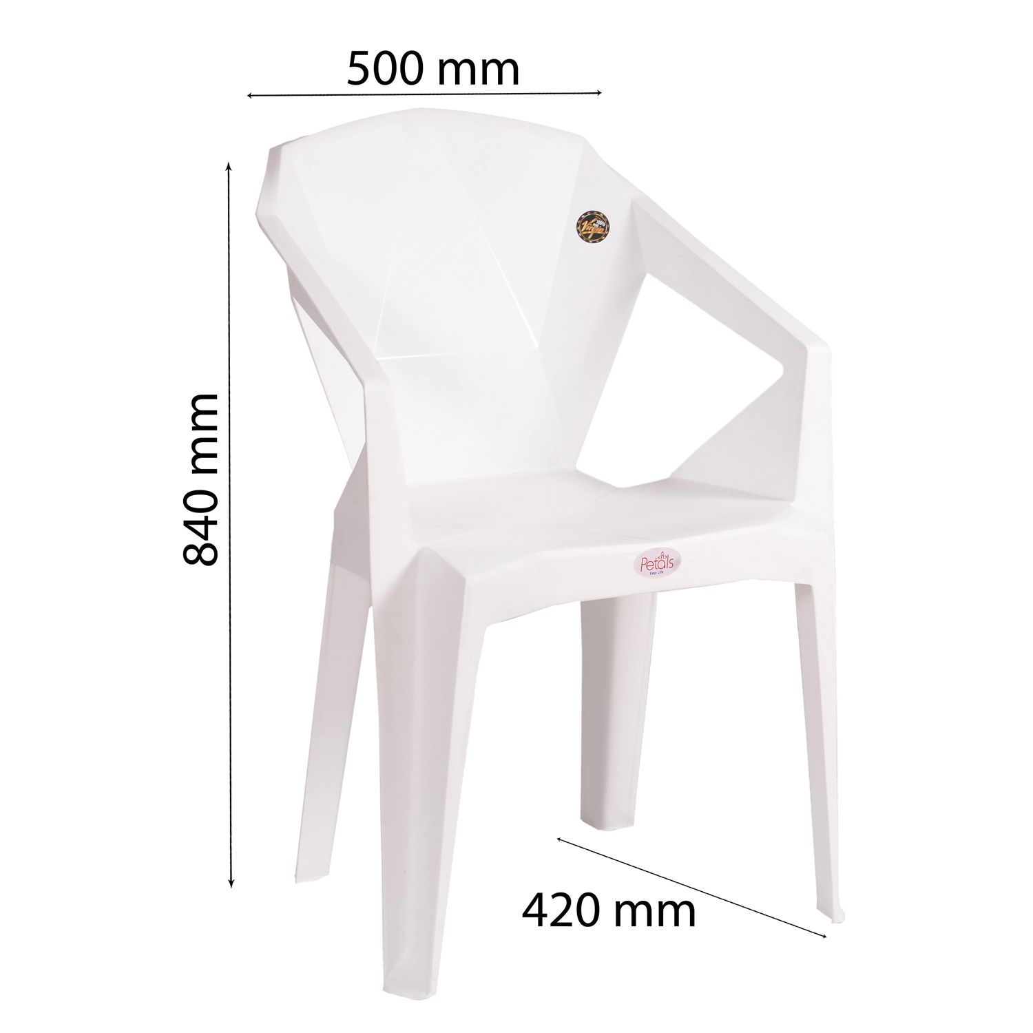 Petals Nakshatra 100% Virgin Plastic Arm Chair For Home & Garden