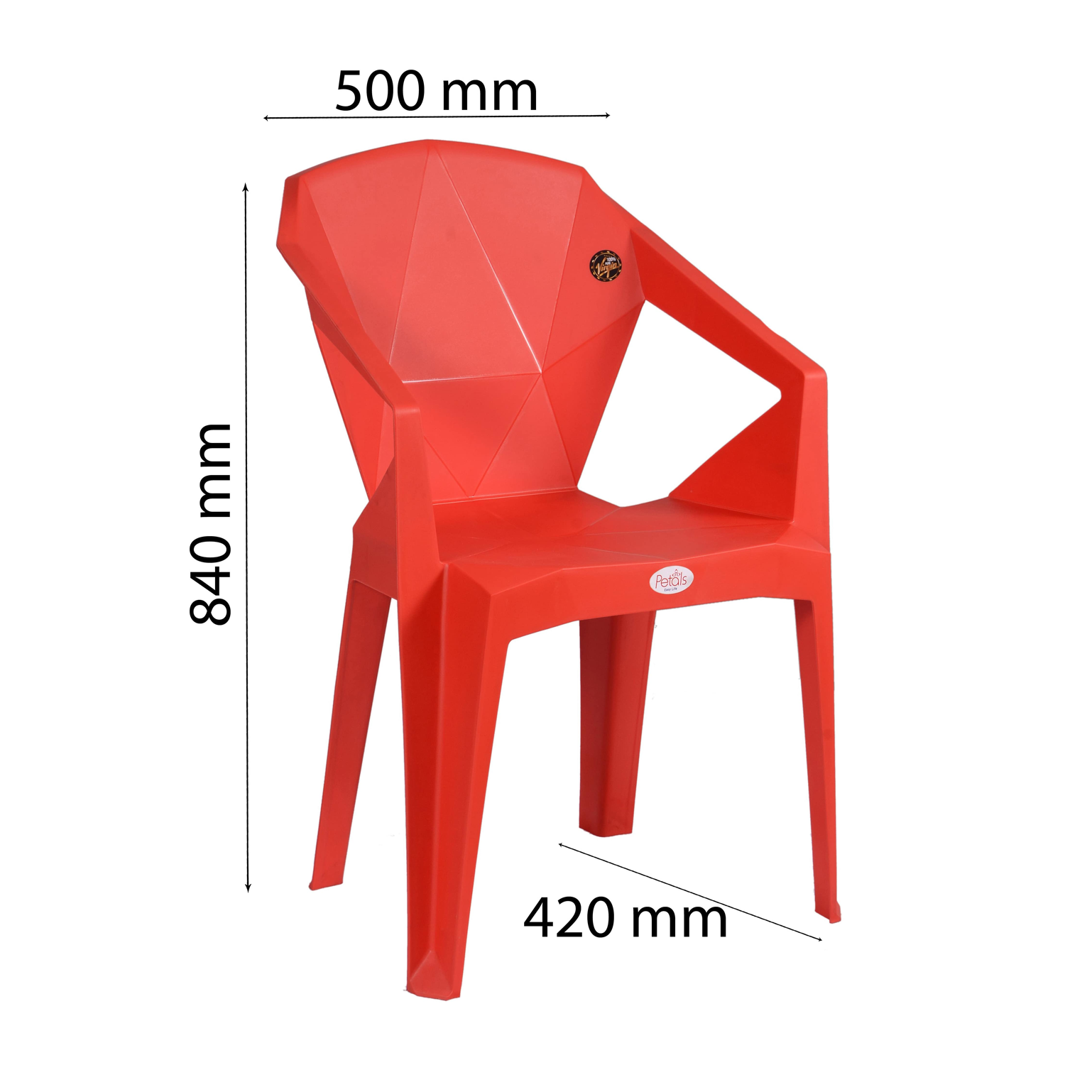 Petals Nakshatra 100% Virgin Plastic Arm Chair For Home & Garden