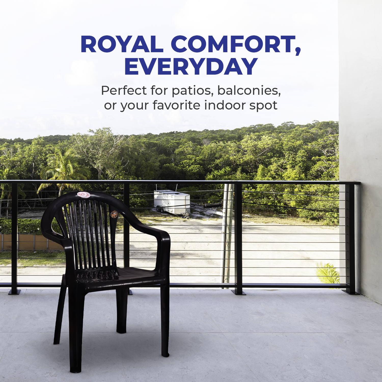 Petals Royal 100% Virgin Plastic Arm Chair for Home and Garden