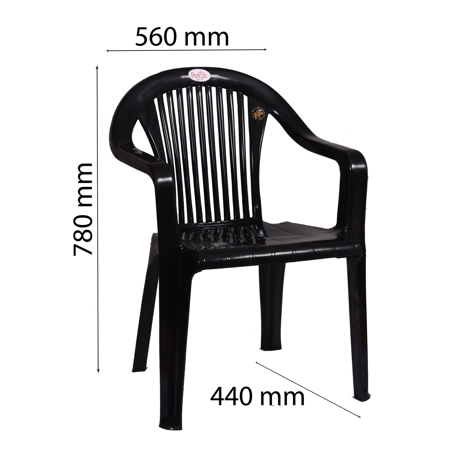 Petals Royal 100% Virgin Plastic Arm Chair for Home and Garden