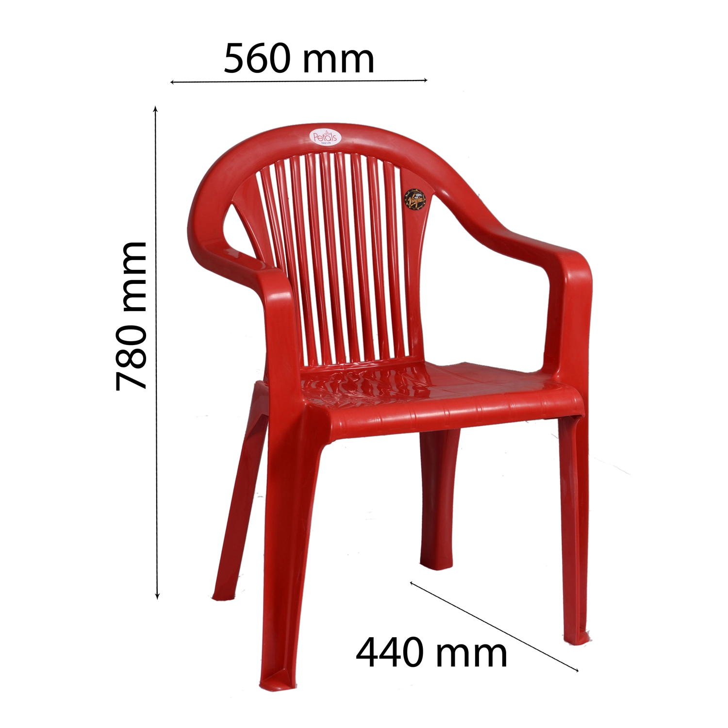 Petals Royal 100% Virgin Plastic Arm Chair for Home and Garden