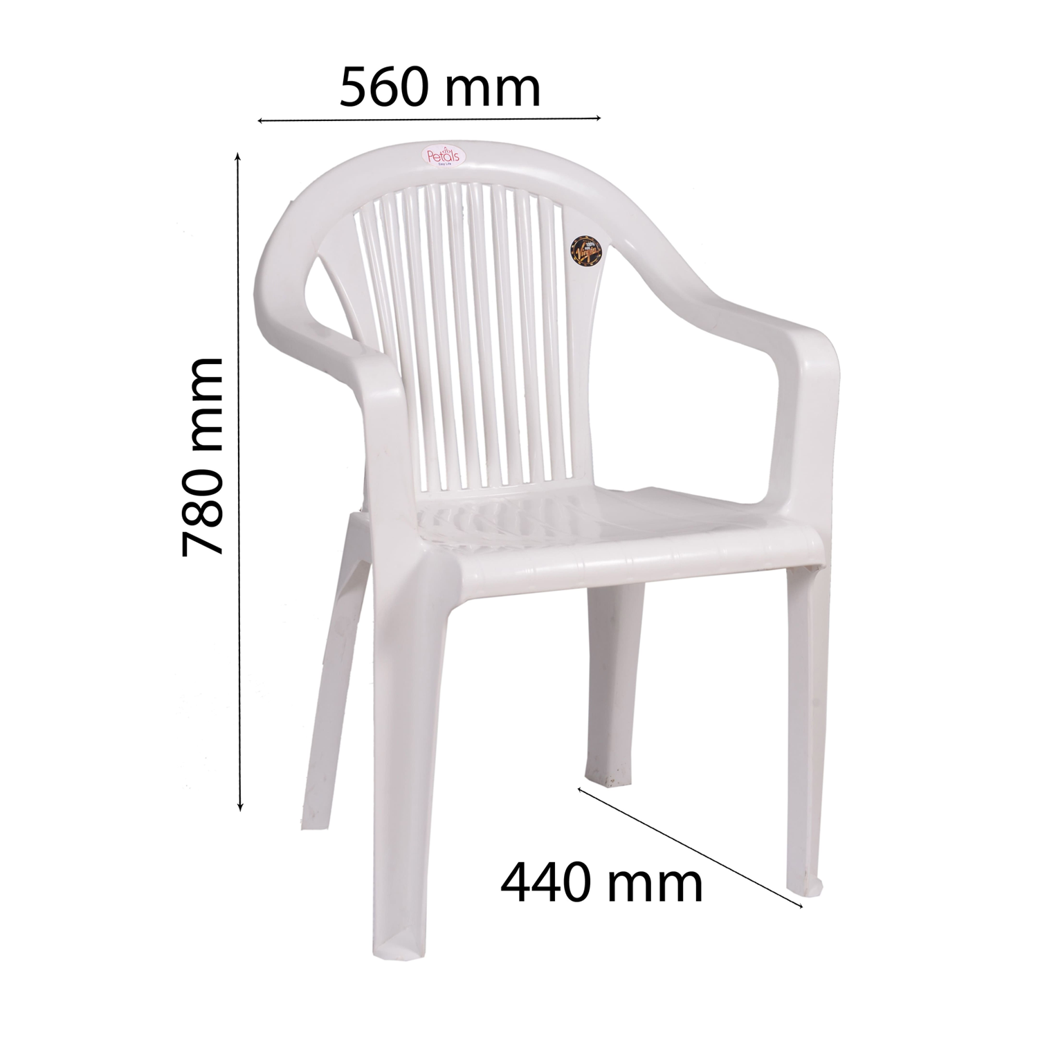 Petals Royal 100% Virgin Plastic Arm Chair for Home and Garden