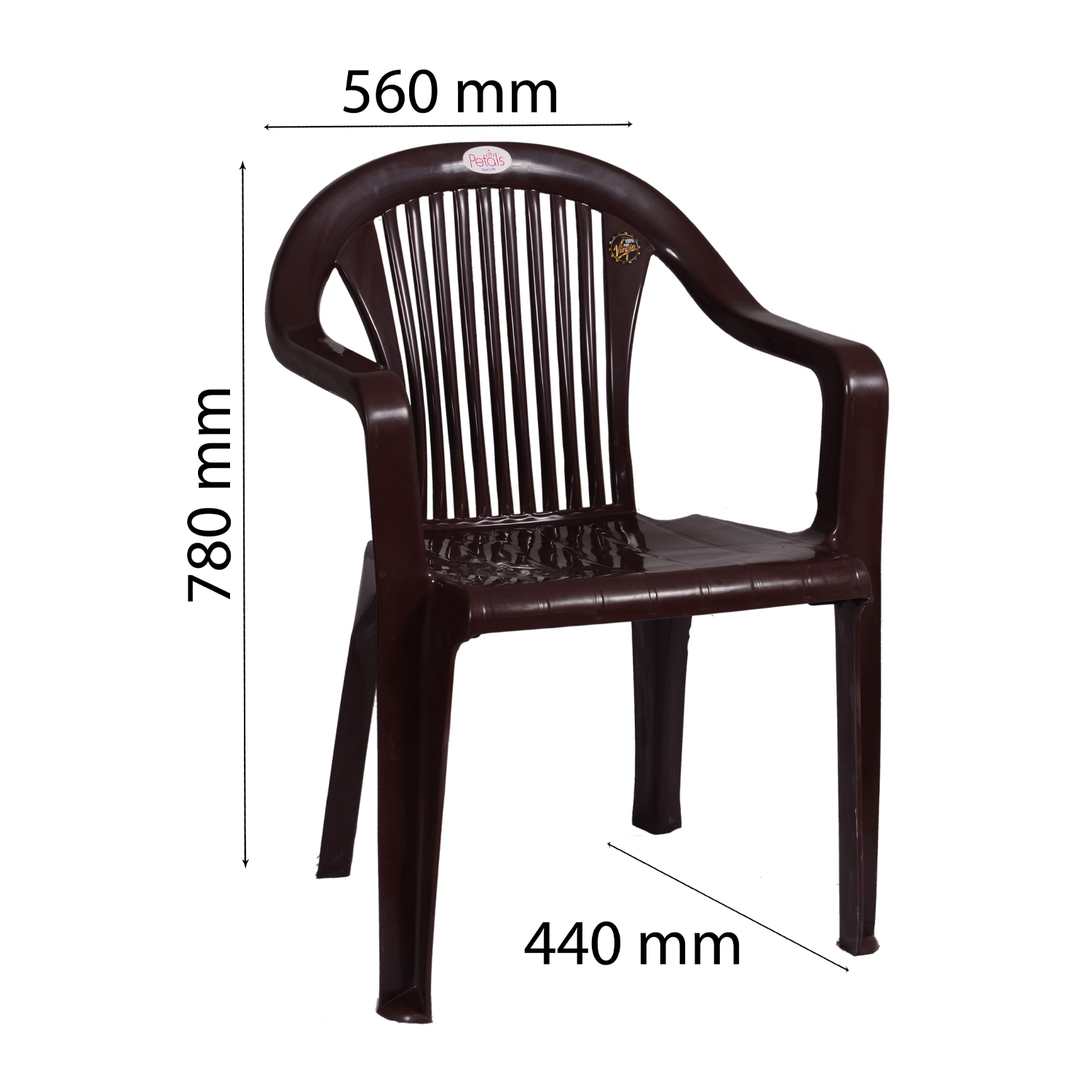 Petals Royal 100% Virgin Plastic Arm Chair for Home and Garden