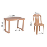 Petals Sultan 100% Pure Virgin 4 Seater Dining Set with 1 Dining Table with 4 Chairs