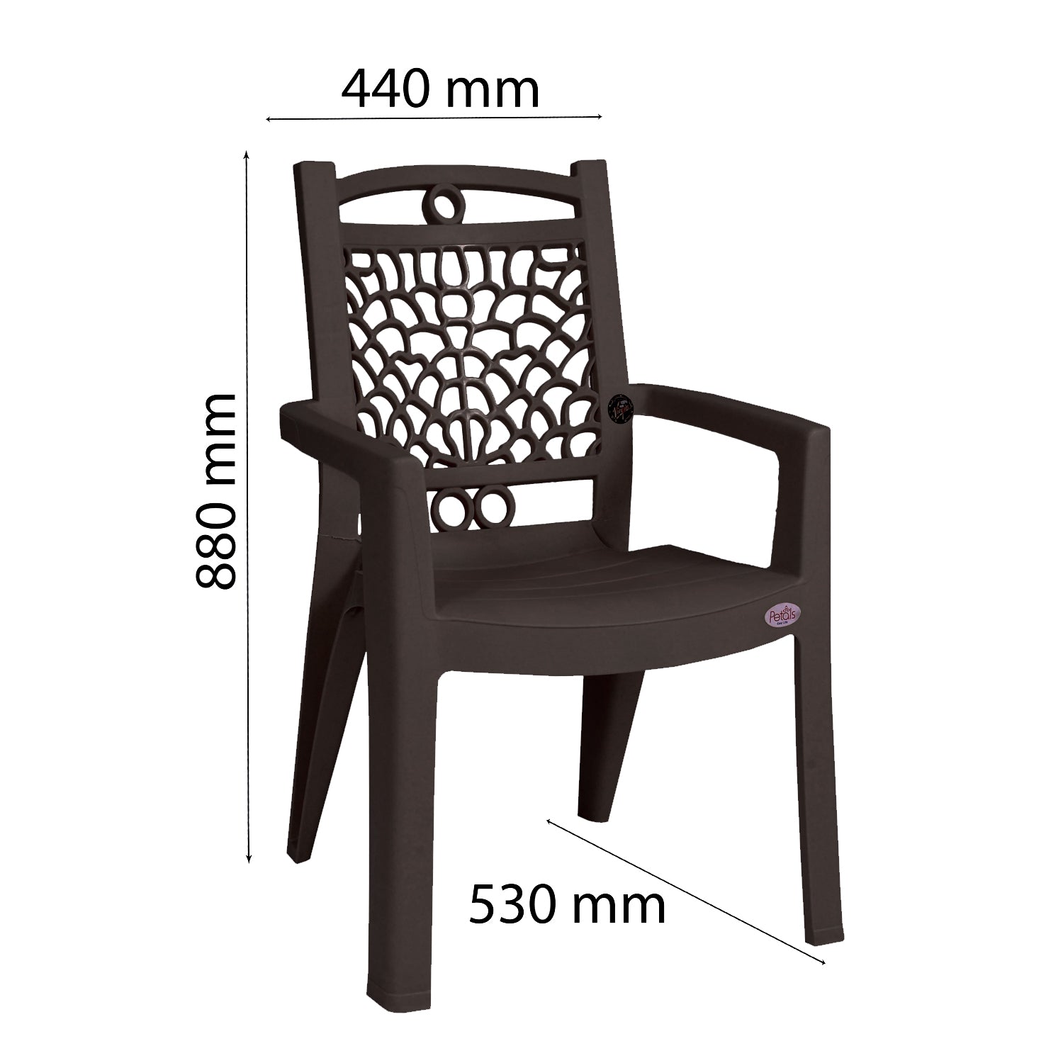 Petals Swiss 100% Virgin Plastic Arm Chair for Home and Garden