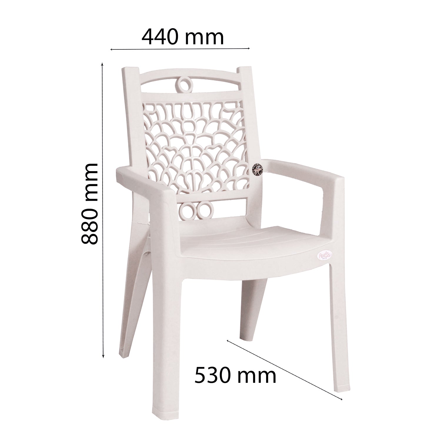 Petals Swiss 100% Virgin Plastic Arm Chair for Home and Garden