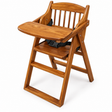 Springtek Joy Solid Wood High Chair for Baby Toddler, Foldable Wooden Highchair