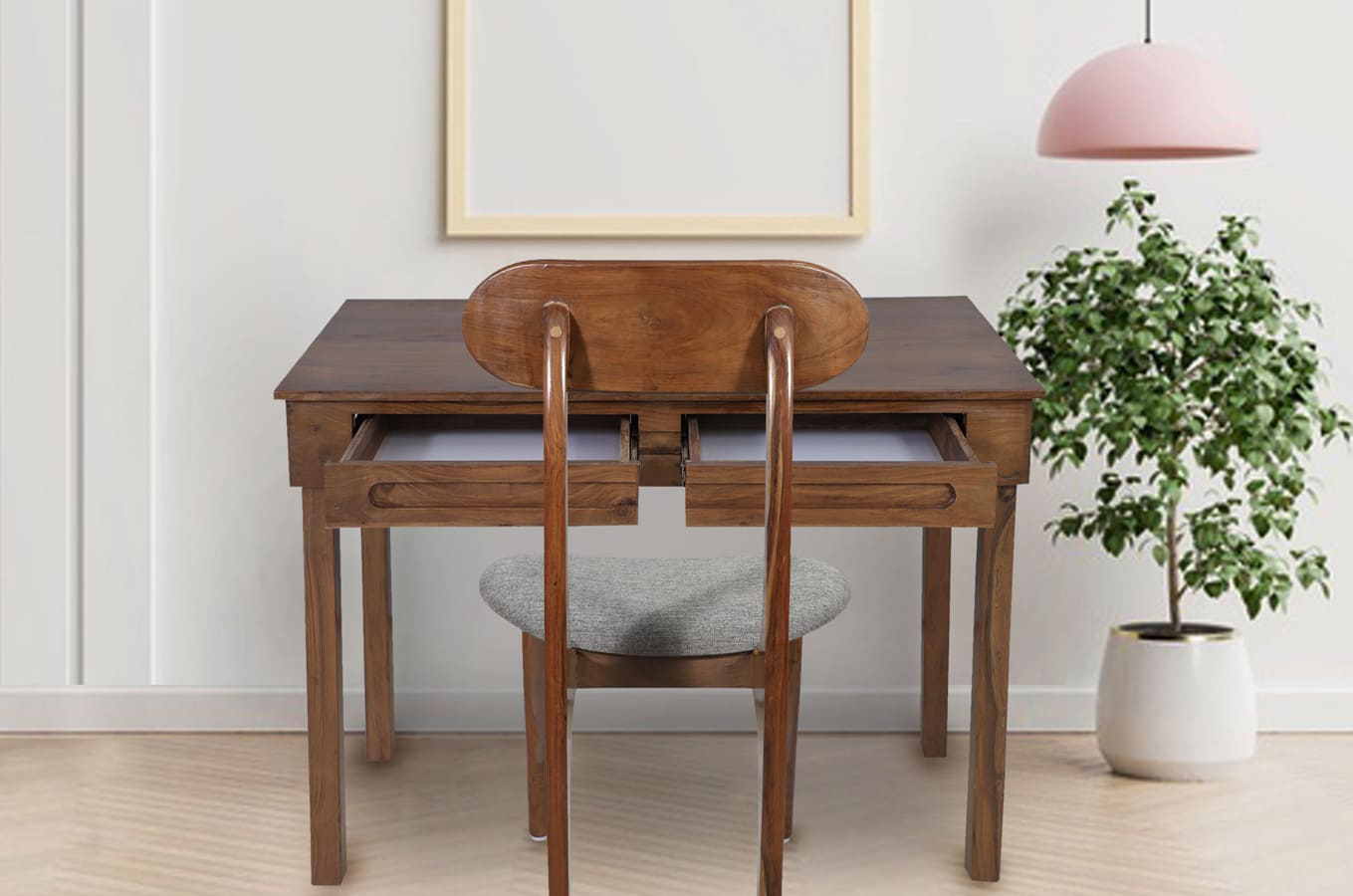 Work from Home Desk & Chair with Storage Brown