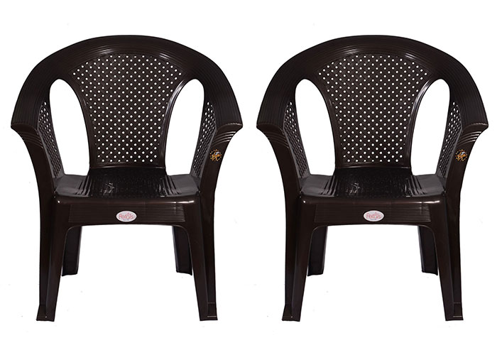 Small size crystal sofaarm plastic chair brown plastic chair(set of2)