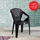 Small size nakshatra black plastic chair