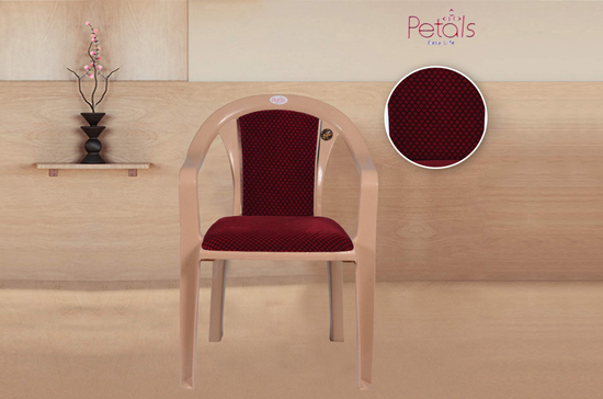 Petals Royal Plastic Cushion Chair for Home, Office, and Outdoor Areas
